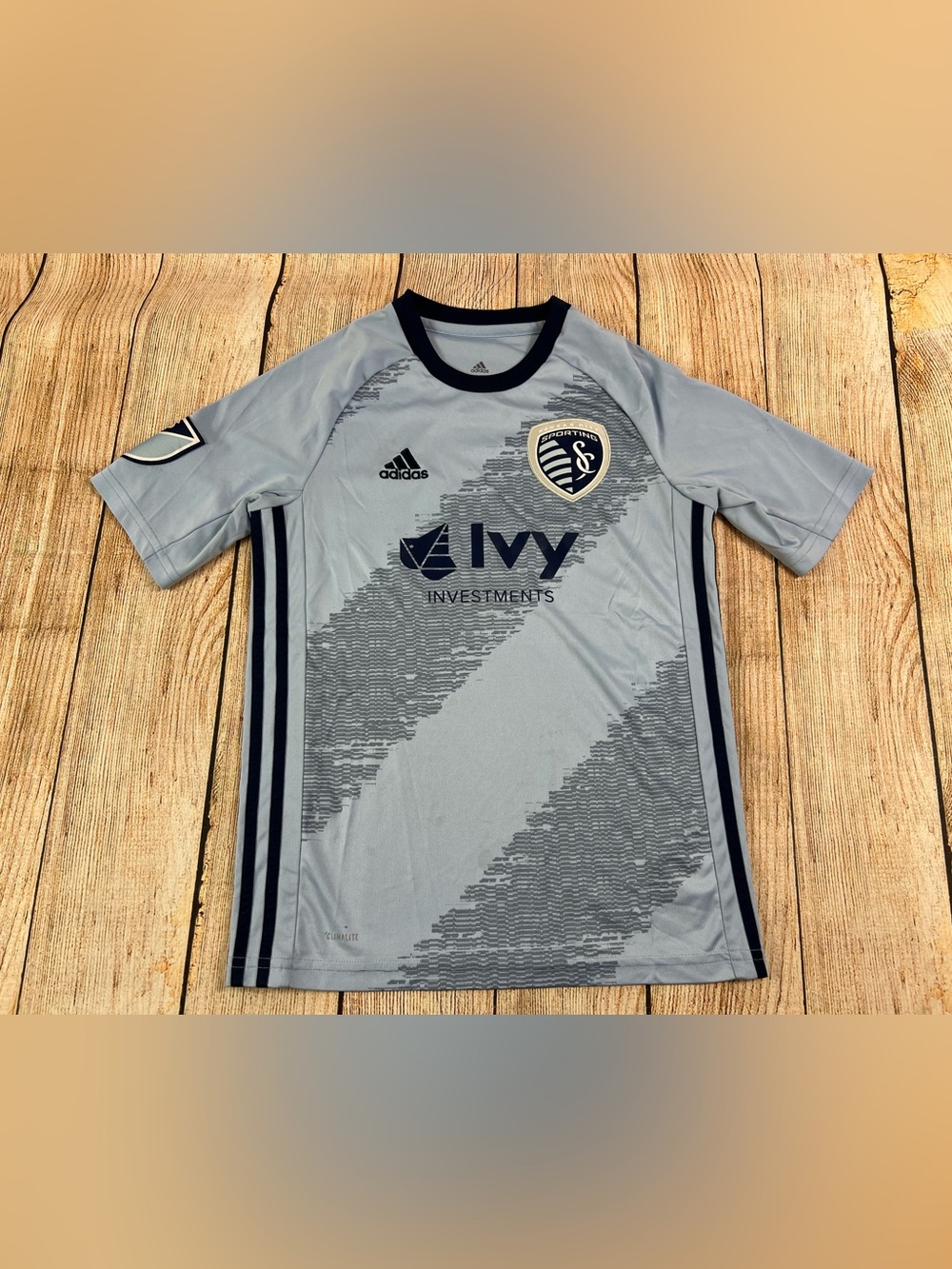 Adidas MLS Sporting Kansas City Soccer Blue Jersey Youth Size Medium